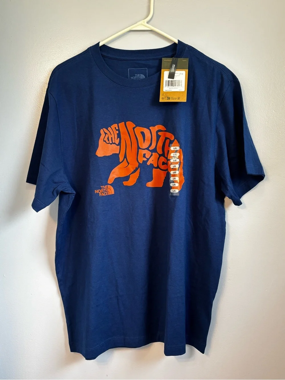 The North Face Men's Bear Collection Graphic T-Shirt - Blue/Orange Sz L. NWT